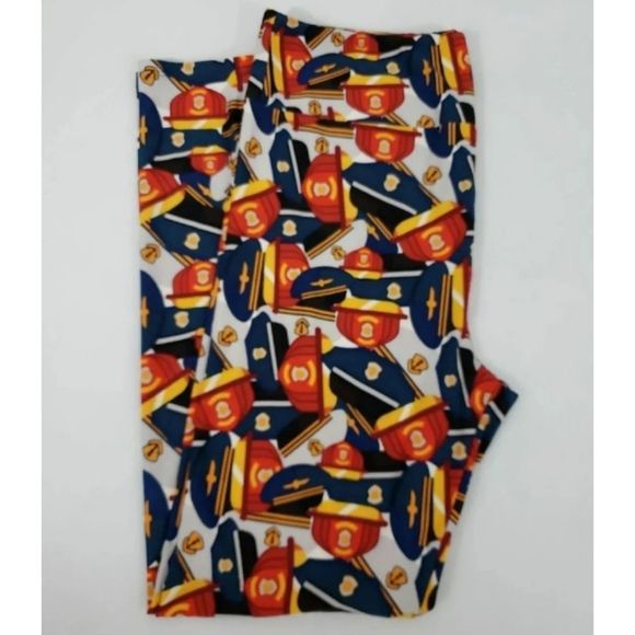 Lularoe TC First Responders Hat Leggings - Picture 1 of 4